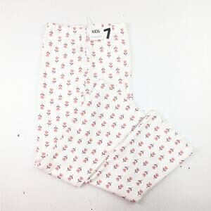 Cotton On Girls Mauve Floral Bell Bottom Leggings - 7 Youth